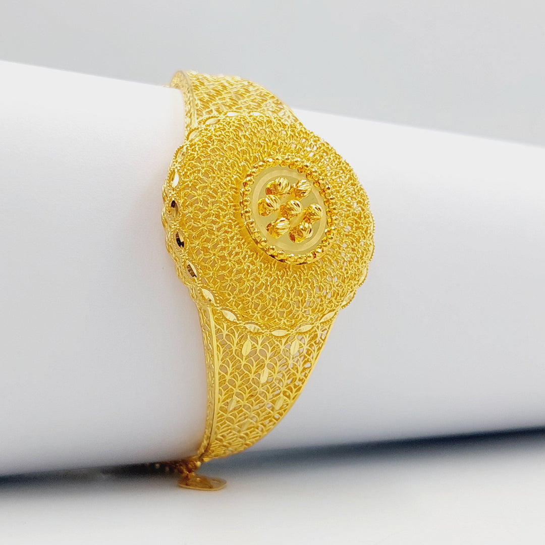 21K Gold Luxury Kuwaiti Bracelet by Saeed Jewelry - Image 6