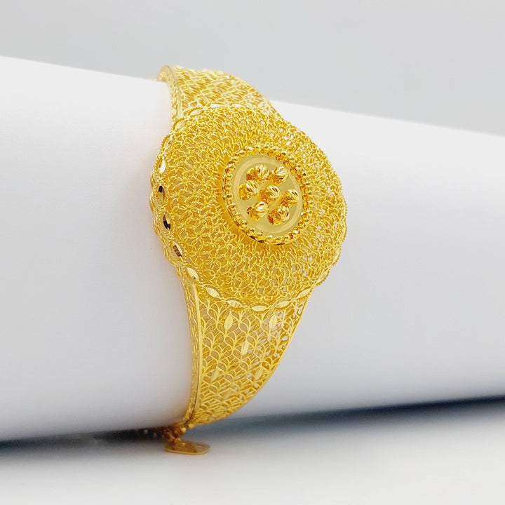 21K Gold Luxury Kuwaiti Bracelet by Saeed Jewelry - Image 9