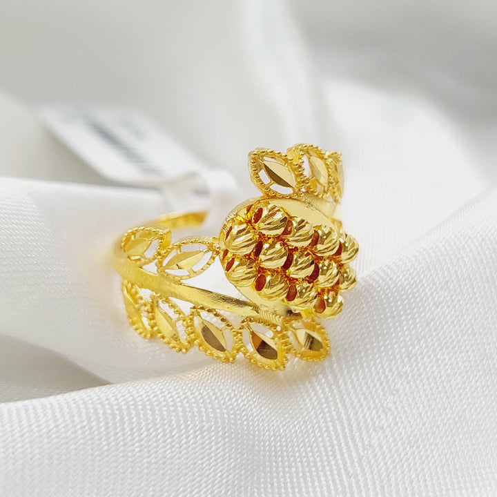 21K Gold Luxury Leaf Ring by Saeed Jewelry - Image 2