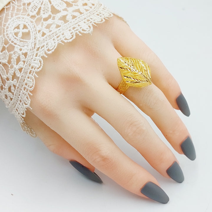 21K Gold Luxury Leaf Ring by Saeed Jewelry - Image 2