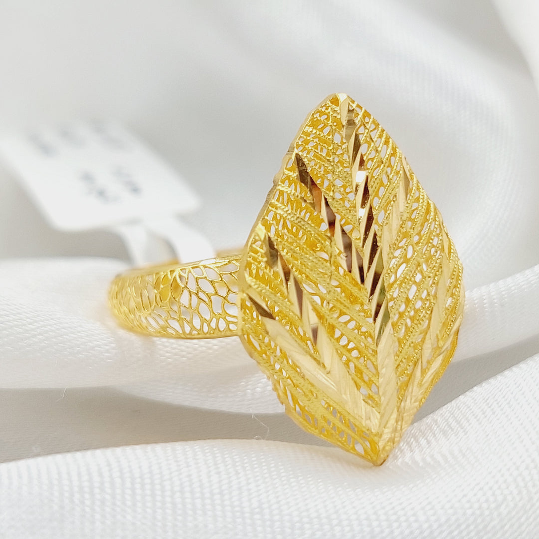 21K Gold Luxury Leaf Ring by Saeed Jewelry - Image 3