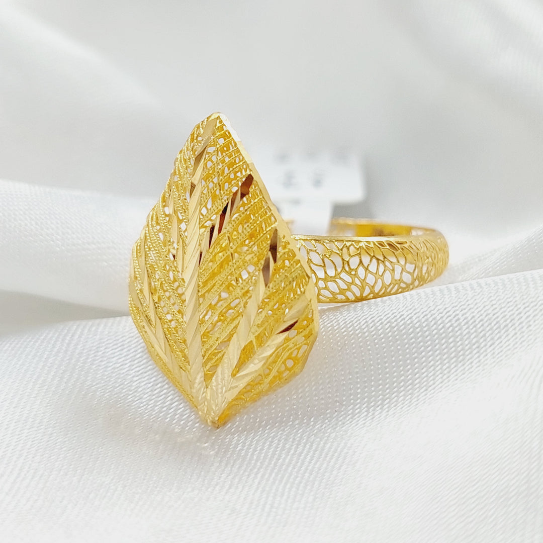 21K Gold Luxury Leaf Ring by Saeed Jewelry - Image 4