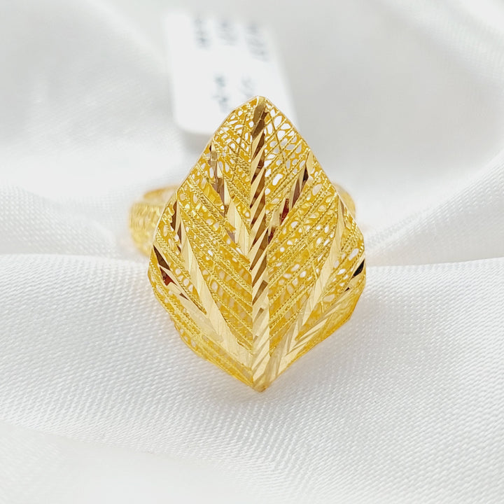 21K Gold Luxury Leaf Ring by Saeed Jewelry - Image 7