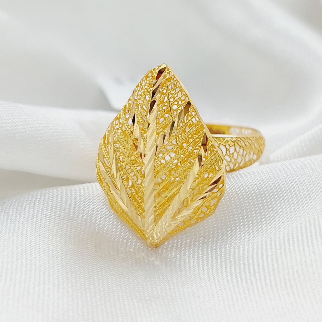 21K Gold Luxury Leaf Ring by Saeed Jewelry - Image 1