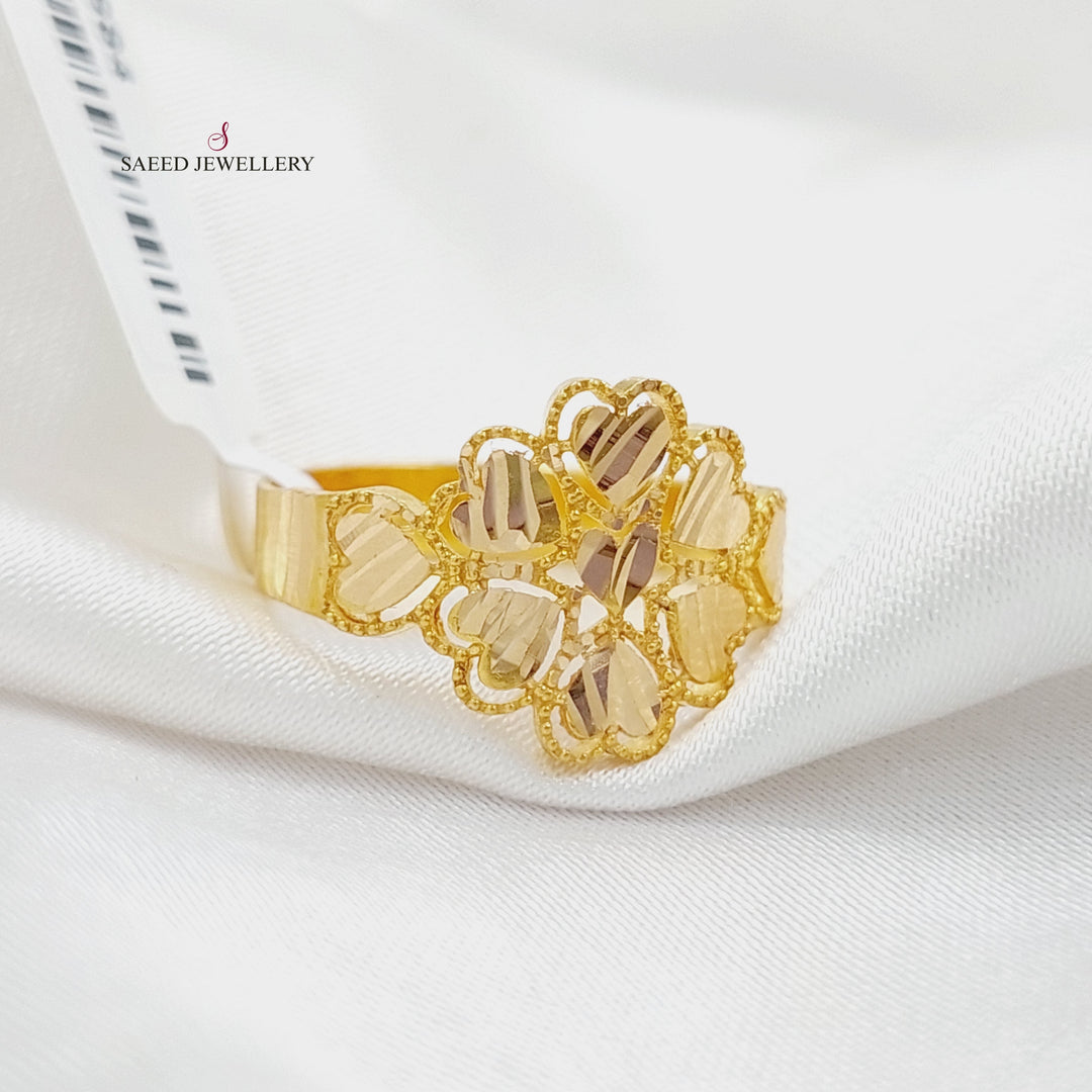 21K Gold Luxury Leaf Ring by Saeed Jewelry - Image 5