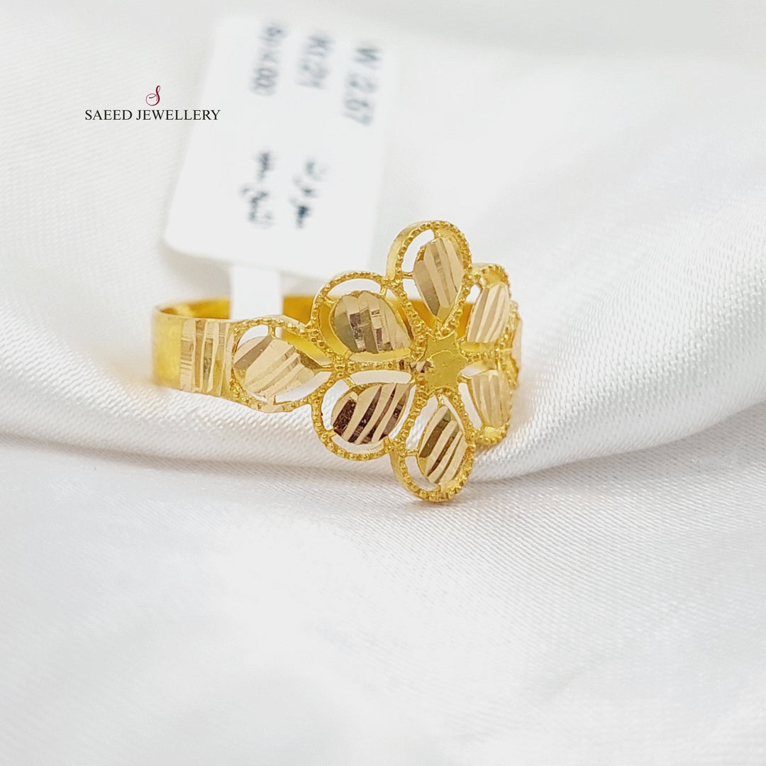 21K Gold Luxury Leaf Ring by Saeed Jewelry - Image 3