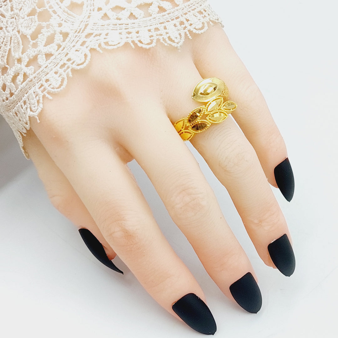 21K Gold Luxury Leaf Ring by Saeed Jewelry - Image 4