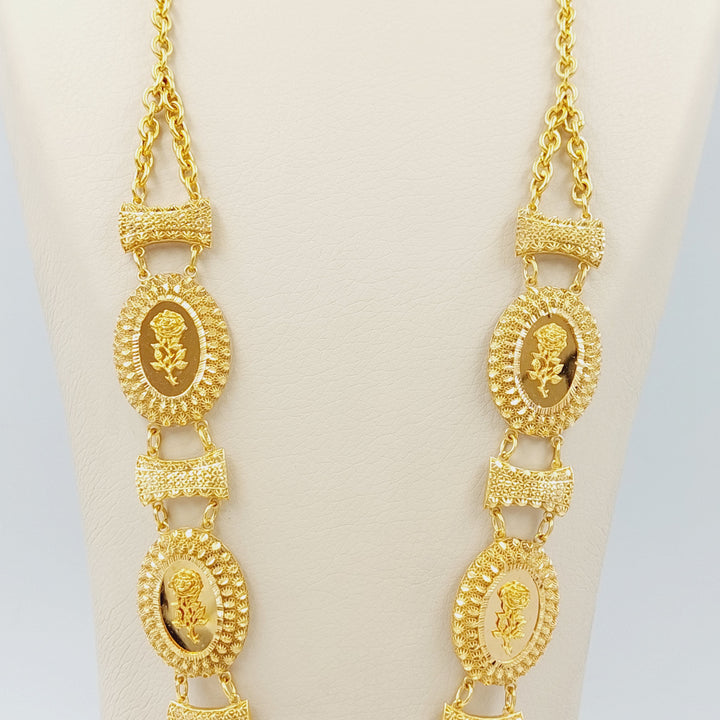 21K Gold Luxury Ounce Long Necklace by Saeed Jewelry - Image 3