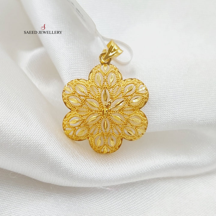 21K Gold Luxury Rose Pendant by Saeed Jewelry - Image 1