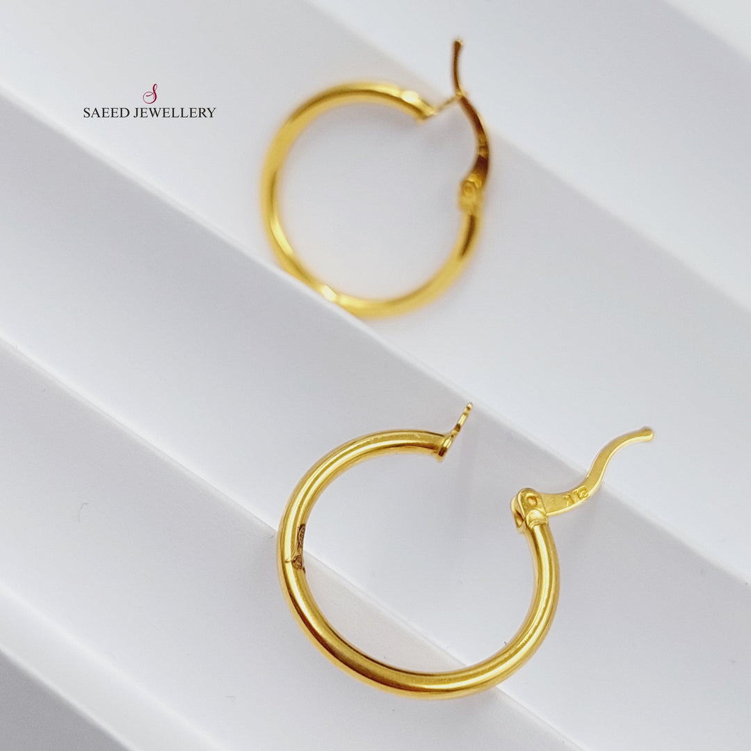 21K Gold Luxury Hoop Earrings by Saeed Jewelry - Image 3