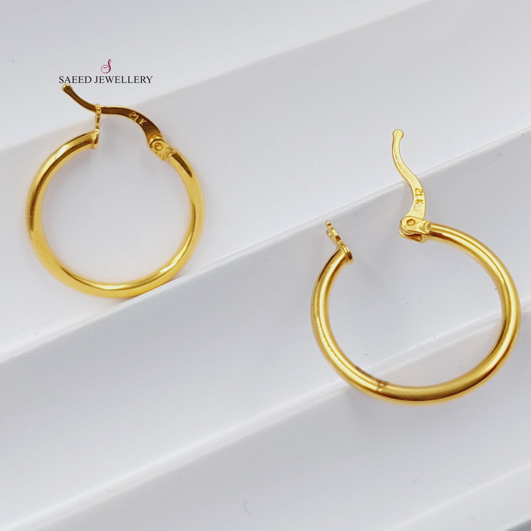 21K Gold Luxury Hoop Earrings by Saeed Jewelry - Image 4