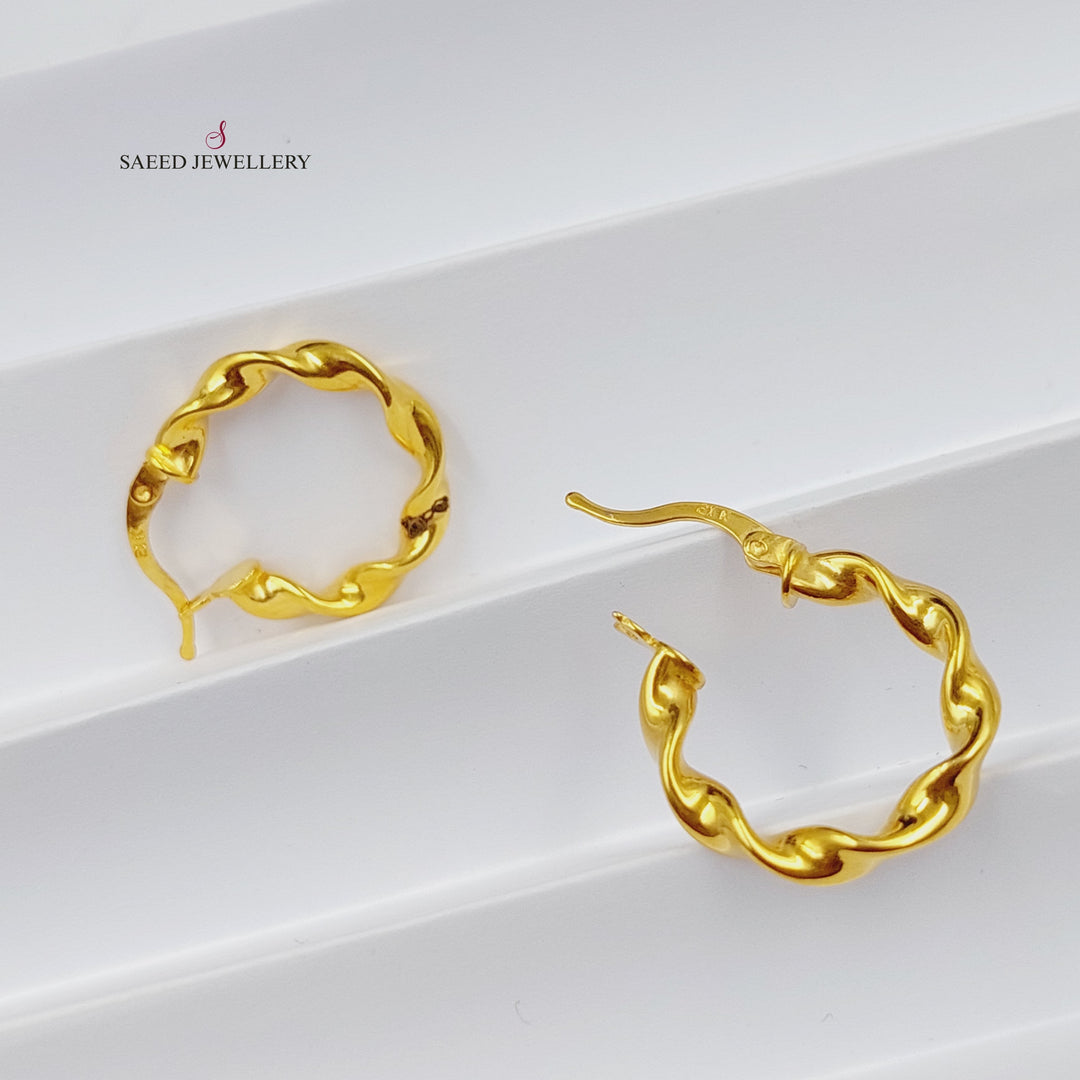 21K Gold Luxury Hoop Earrings by Saeed Jewelry - Image 3