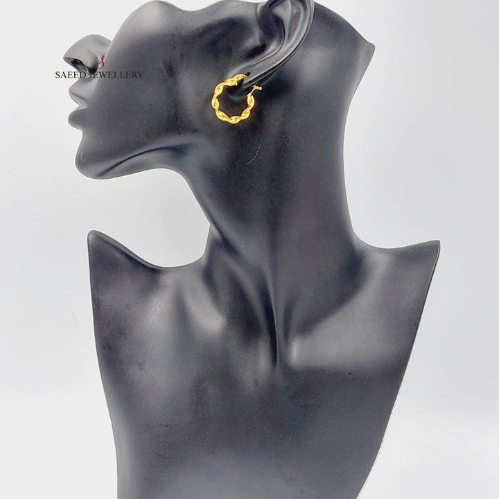 21K Gold Luxury Hoop Earrings by Saeed Jewelry - Image 4