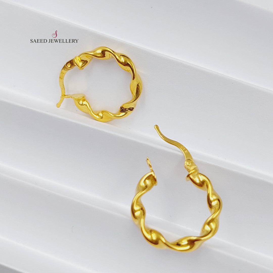 21K Gold Luxury Hoop Earrings by Saeed Jewelry - Image 1