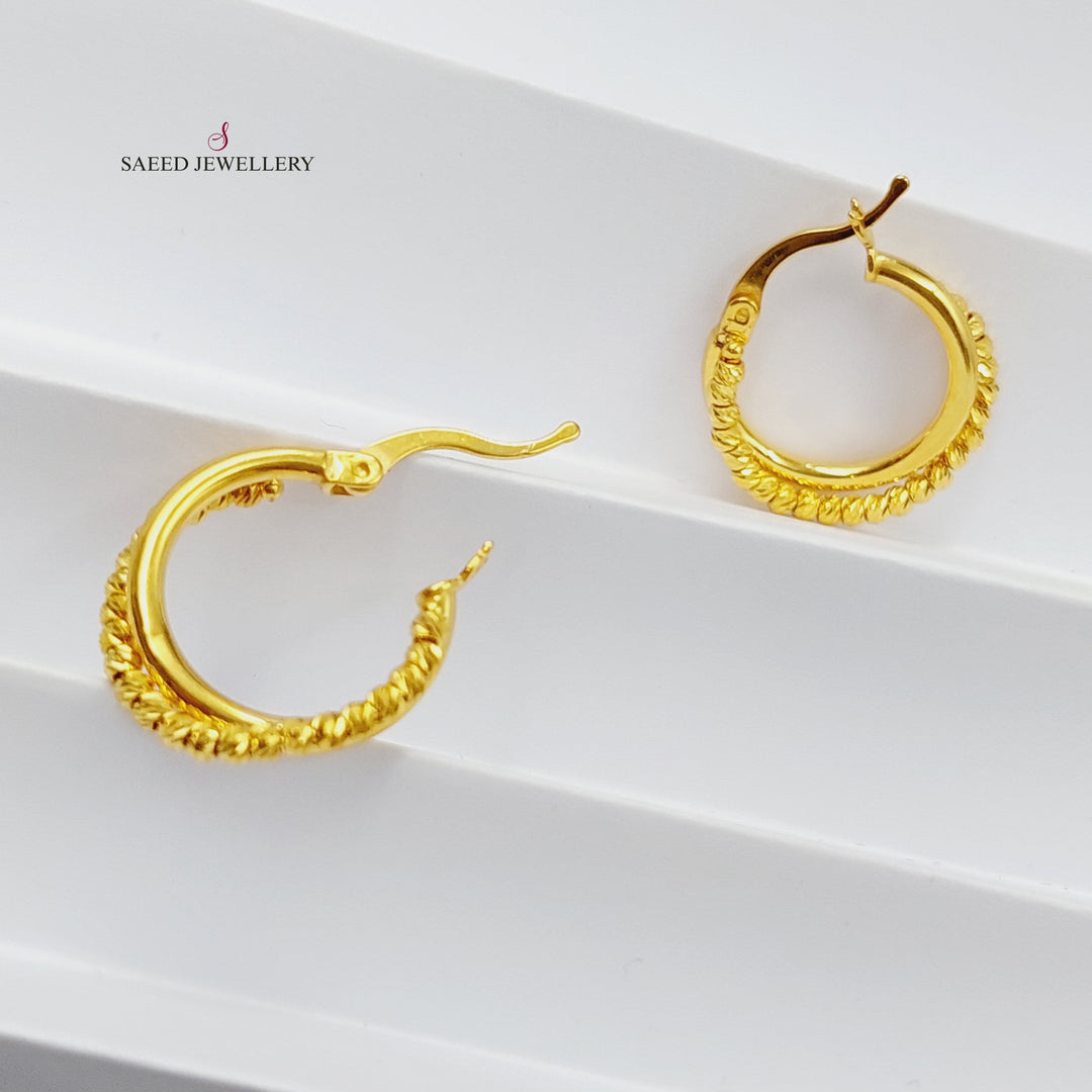 21K Gold Luxury Hoop Earrings by Saeed Jewelry - Image 1