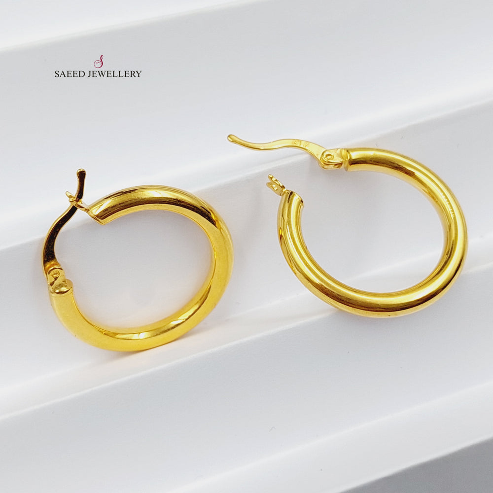 21K Gold Luxury Hoop Earrings by Saeed Jewelry - Image 2