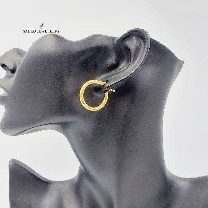 21K Gold Luxury Hoop Earrings by Saeed Jewelry - Image 3