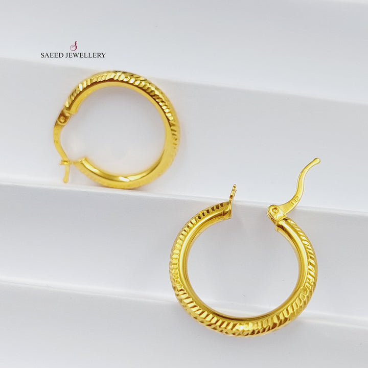 21K Gold Luxury Hoop Earrings by Saeed Jewelry - Image 2