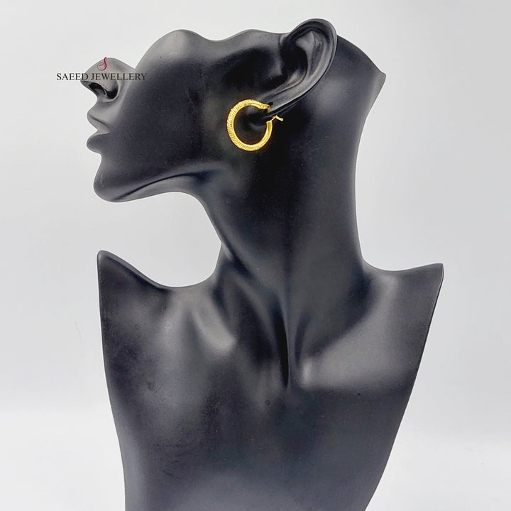 21K Gold Luxury Hoop Earrings by Saeed Jewelry - Image 4