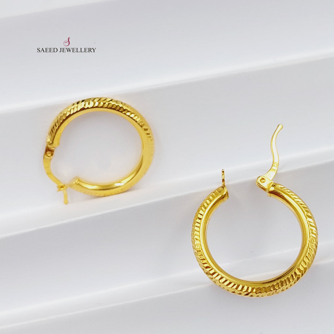 21K Gold Luxury Hoop Earrings by Saeed Jewelry - Image 1