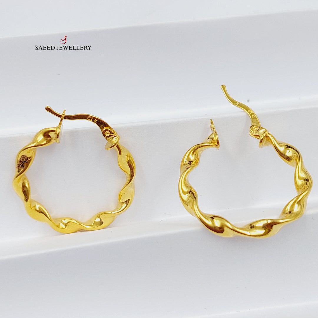 21K Gold Luxury Hoop Earrings by Saeed Jewelry - Image 4