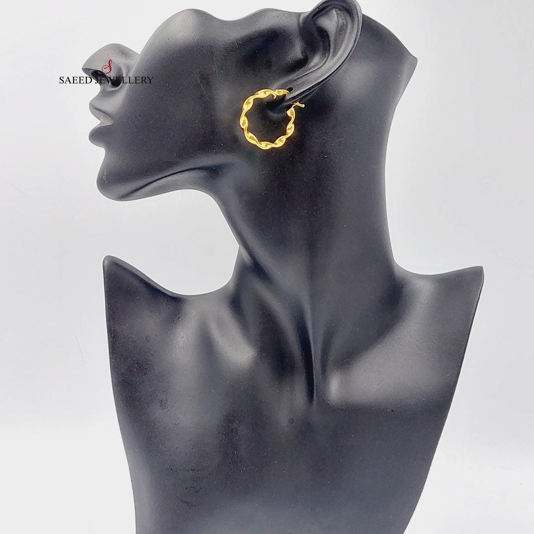 21K Gold Luxury Hoop Earrings by Saeed Jewelry - Image 10