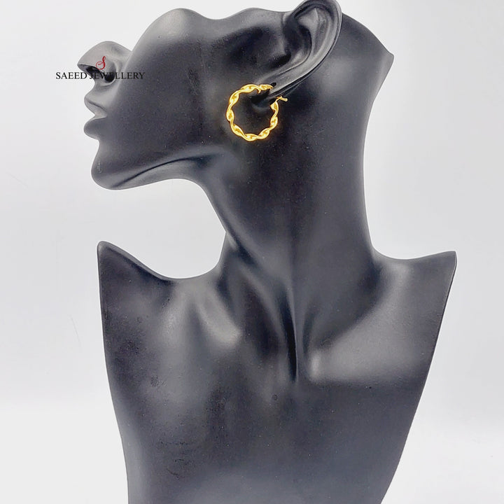 21K Gold Luxury Hoop Earrings by Saeed Jewelry - Image 7