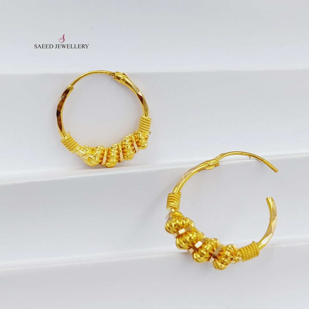 21K Gold Luxury Hoop Earrings by Saeed Jewelry - Image 4