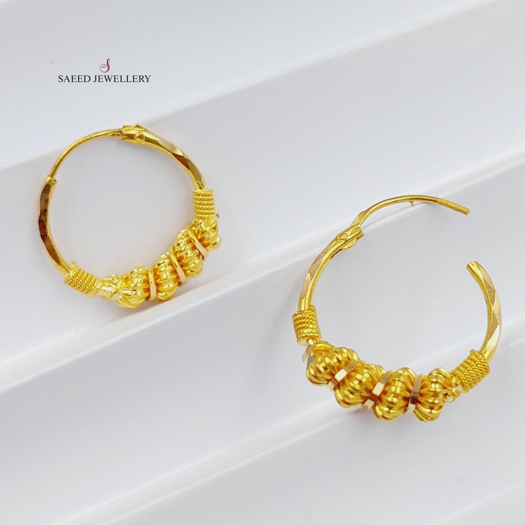 21K Gold Luxury Hoop Earrings by Saeed Jewelry - Image 1