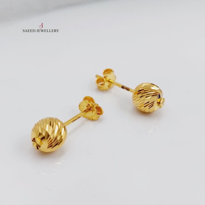 21K Gold Luxury Screw Earrings by Saeed Jewelry - Image 5