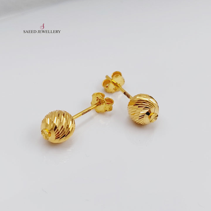 21K Gold Luxury Screw Earrings by Saeed Jewelry - Image 1