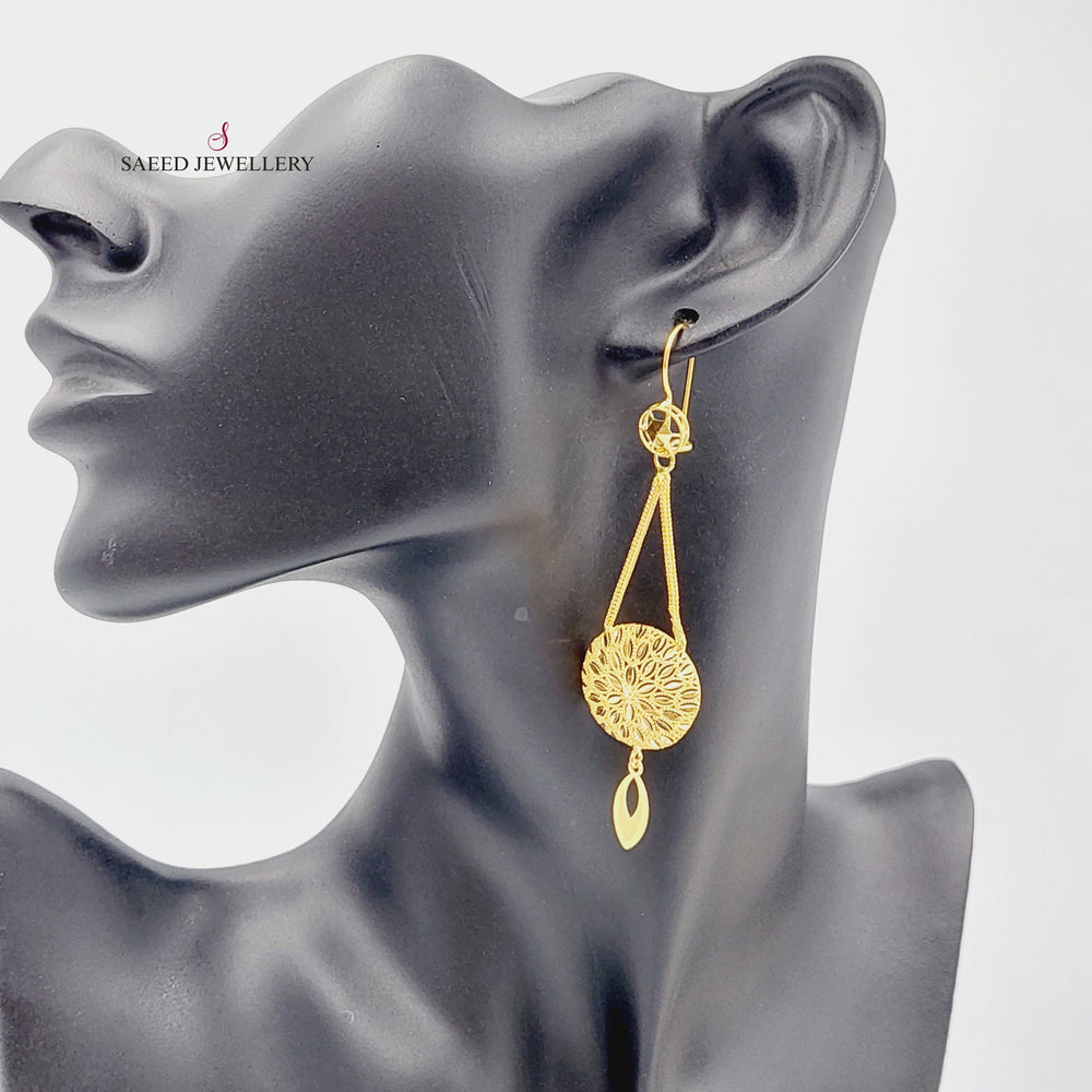 21K Gold Luxury Tears Earrings by Saeed Jewelry - Image 2