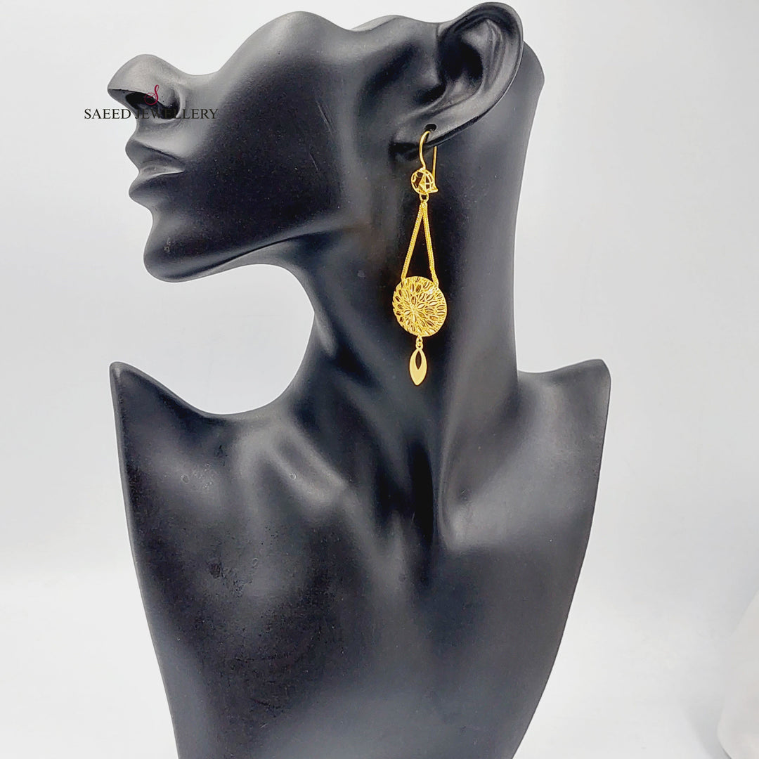 21K Gold Luxury Tears Earrings by Saeed Jewelry - Image 3