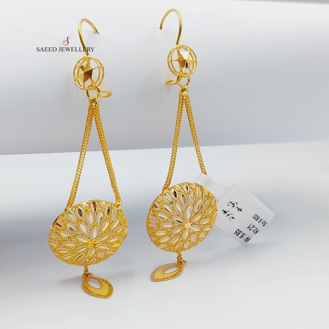 21K Gold Luxury Tears Earrings by Saeed Jewelry - Image 1