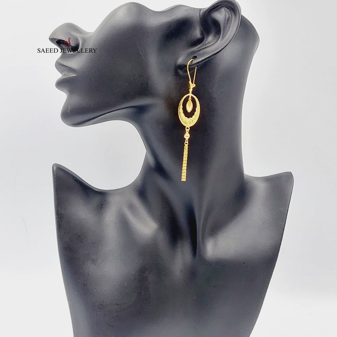 21K Gold Luxury Tears Earrings by Saeed Jewelry - Image 3