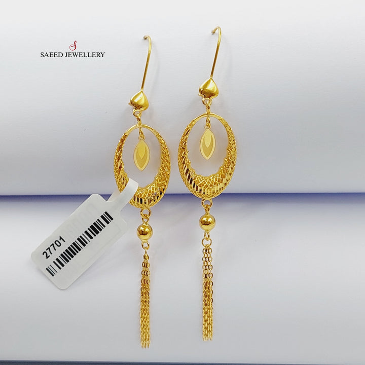 21K Gold Luxury Tears Earrings by Saeed Jewelry - Image 1