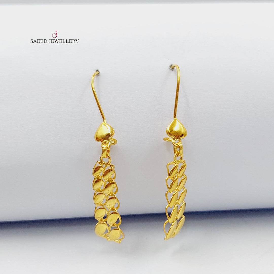 21K Gold Luxury Tears Earrings by Saeed Jewelry - Image 4