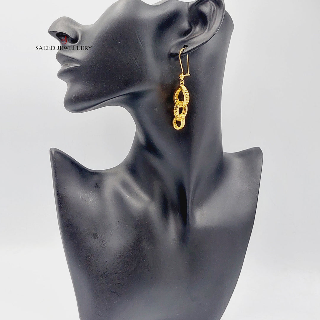 21K Gold Luxury Virna Earrings by Saeed Jewelry - Image 3