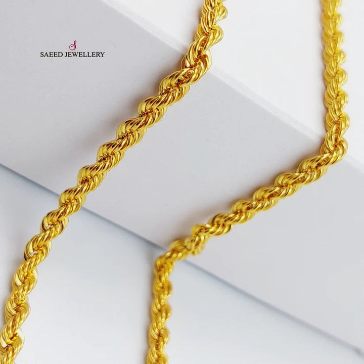 21K Gold Medium Thickness Rope Chain by Saeed Jewelry - Image 2