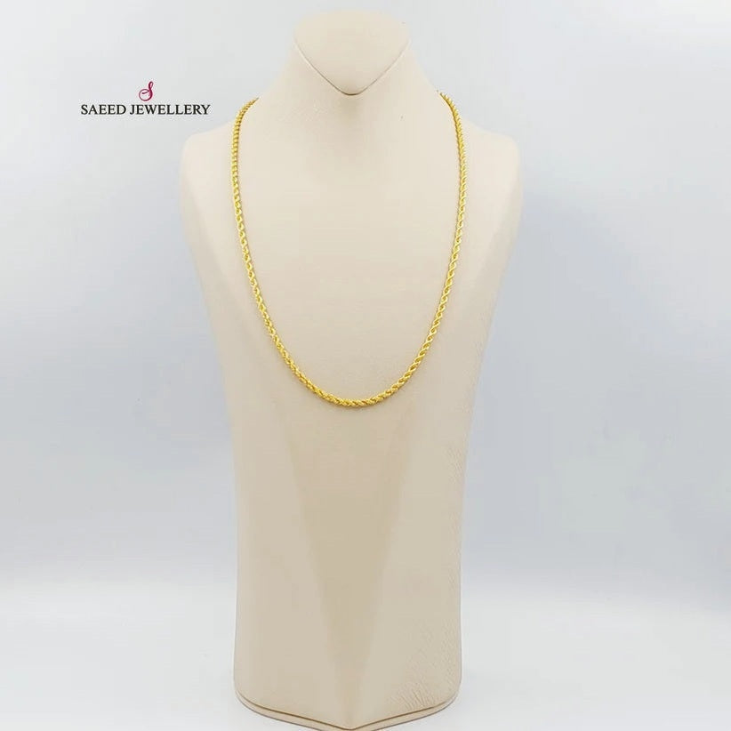 21K Gold Medium Thickness Rope Chain by Saeed Jewelry - Image 5