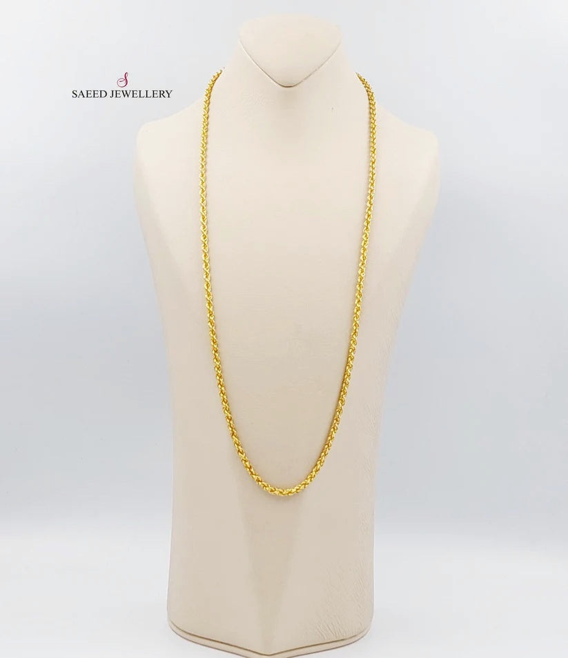 21K Gold Medium Thickness Rope Chain by Saeed Jewelry - Image 5