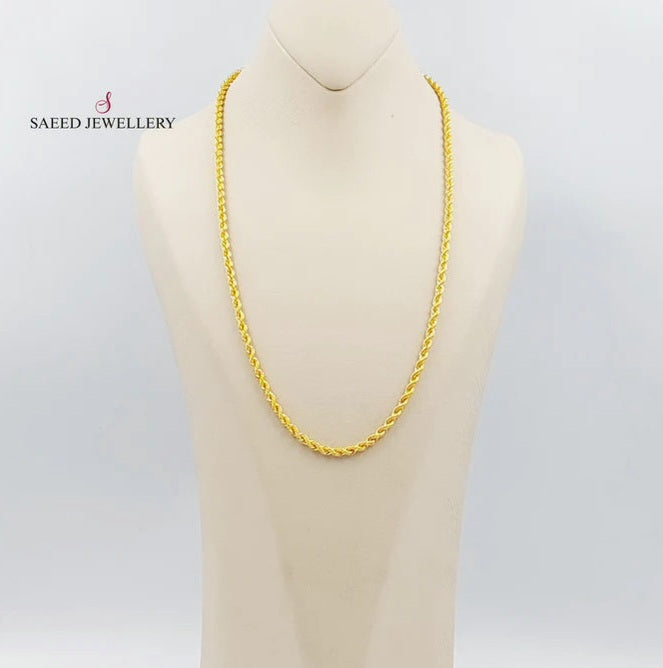 21K Gold Medium Thickness Rope Chain by Saeed Jewelry - Image 5