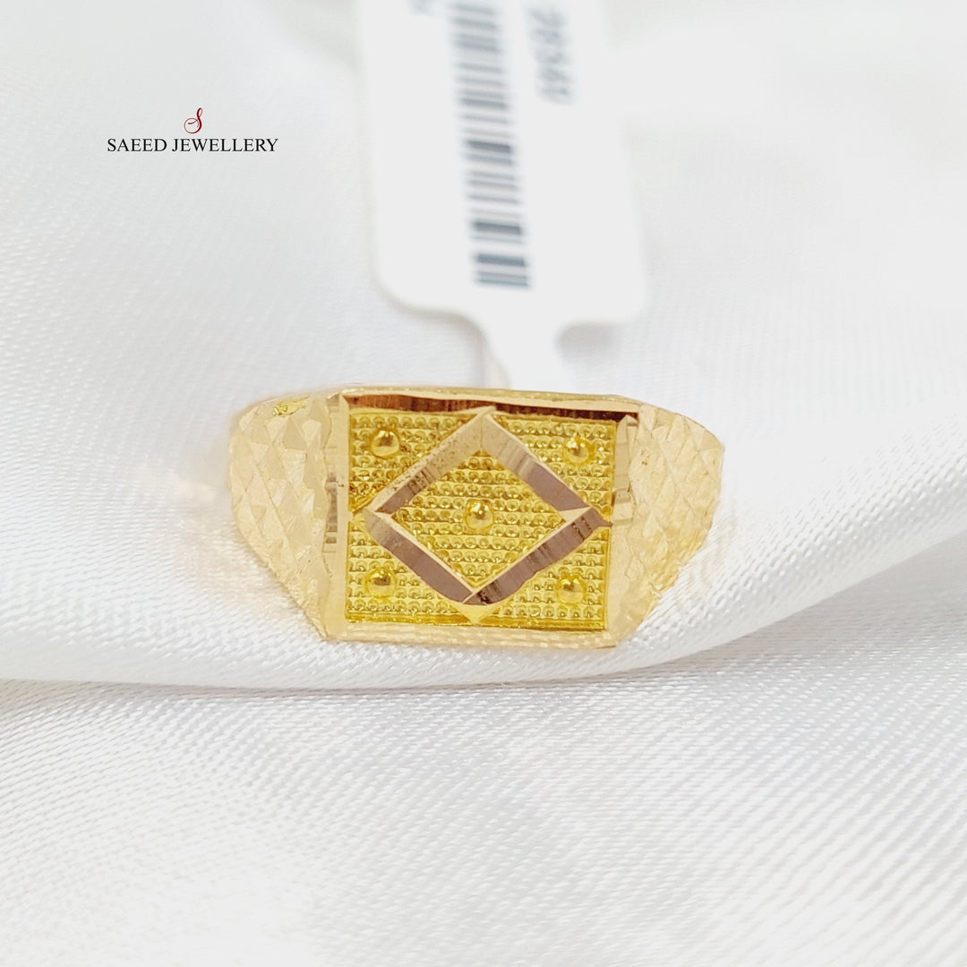 21K Gold Mens Ring by Saeed Jewelry - Image 2