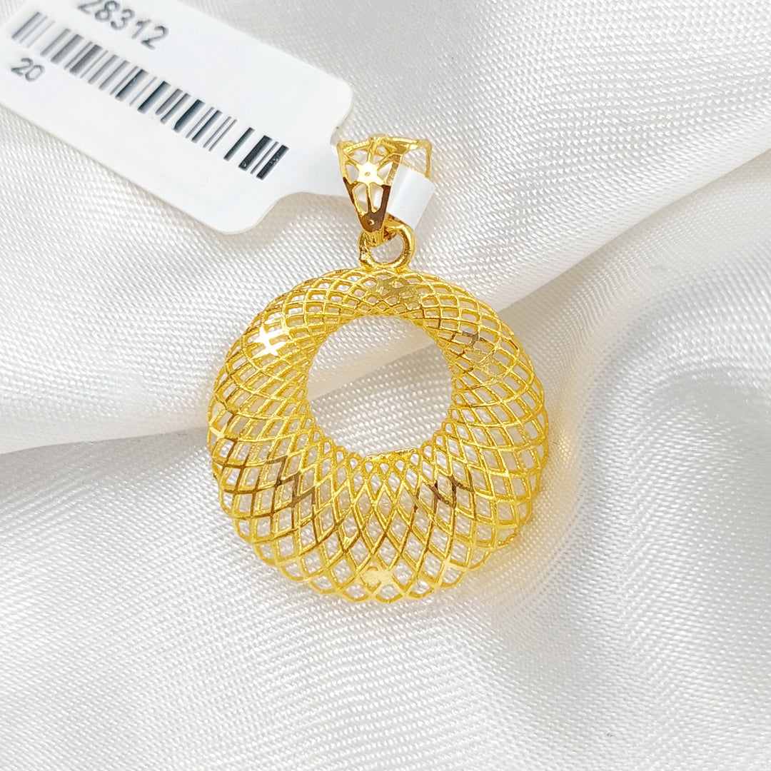 21K Gold Hollow Moon Pendant by Saeed Jewelry - Image 1