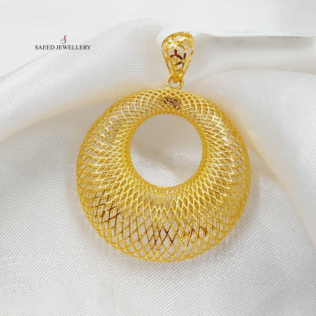 21K Gold Hollow Moon Pendant by Saeed Jewelry - Image 1