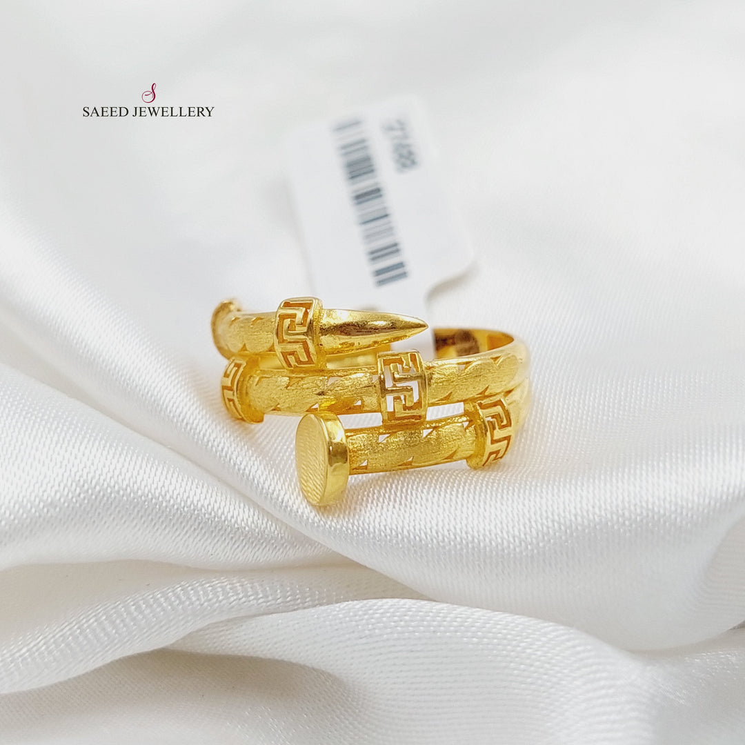 21K Gold Nail Ring by Saeed Jewelry - Image 1