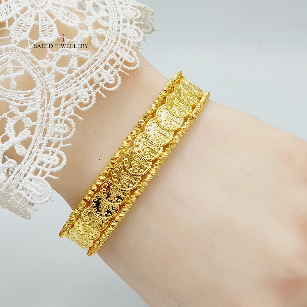 21K Gold One Range Eighths Bracelet by Saeed Jewelry - Image 2