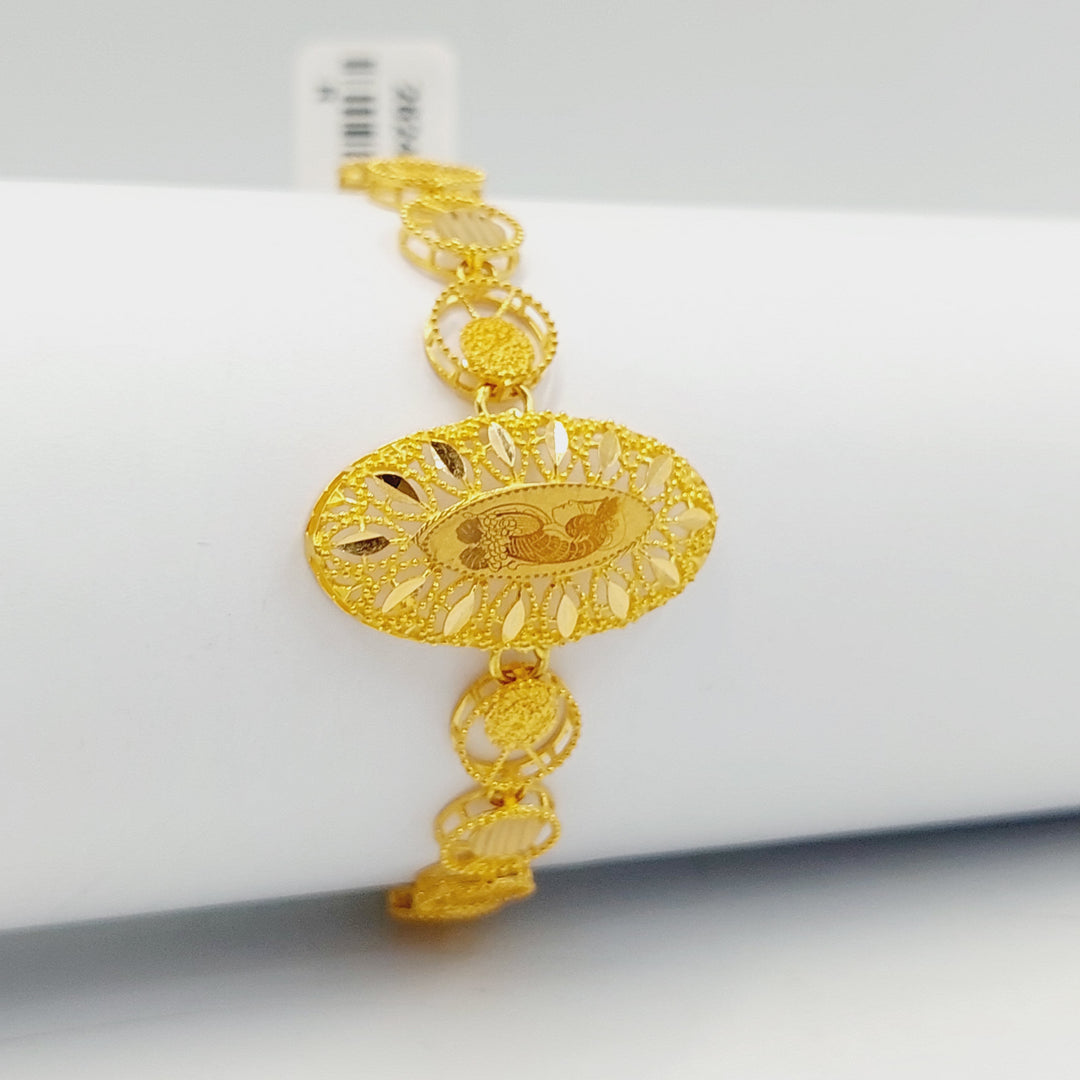 21K Gold Ounce Bracelet by Saeed Jewelry - Image 3