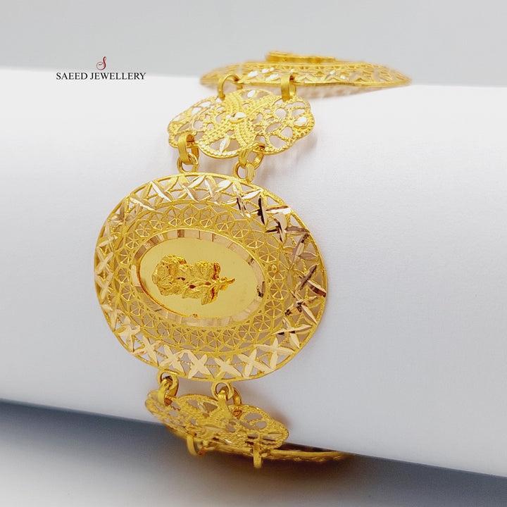 21K Gold Ounce Bracelet by Saeed Jewelry - Image 4