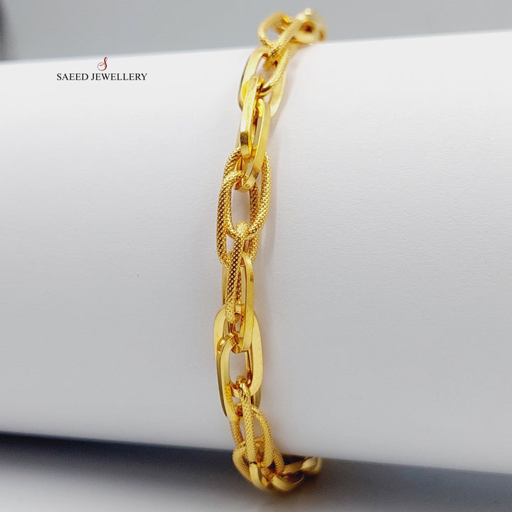 21K Gold Ounce Cuban Links Bracelet by Saeed Jewelry - Image 2